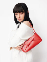 FAUX LEATHER BOWKNOT DECOR SHOULDER BAG