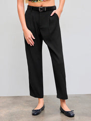 Belted High Rise Tapered Pant