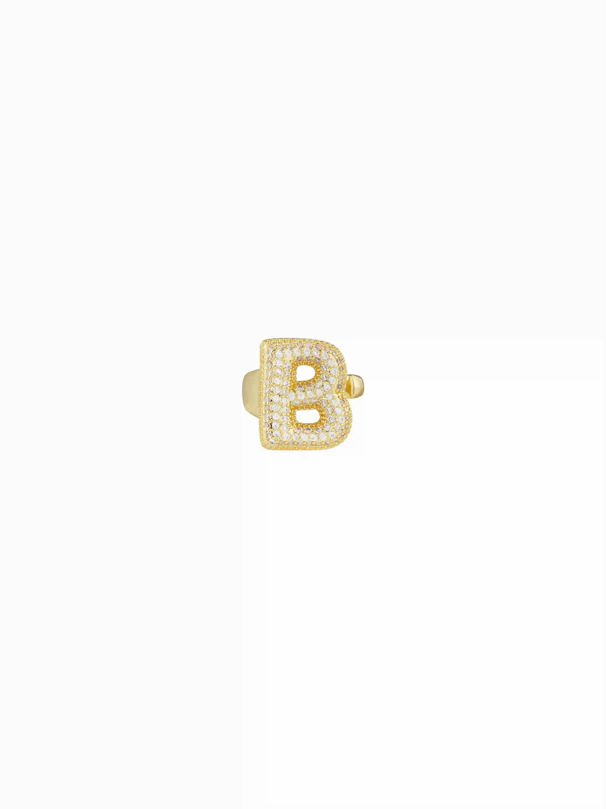 LETTER ZIRCON OPEN RING