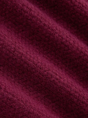 Knit Round Neckline Button Thick Cardigan