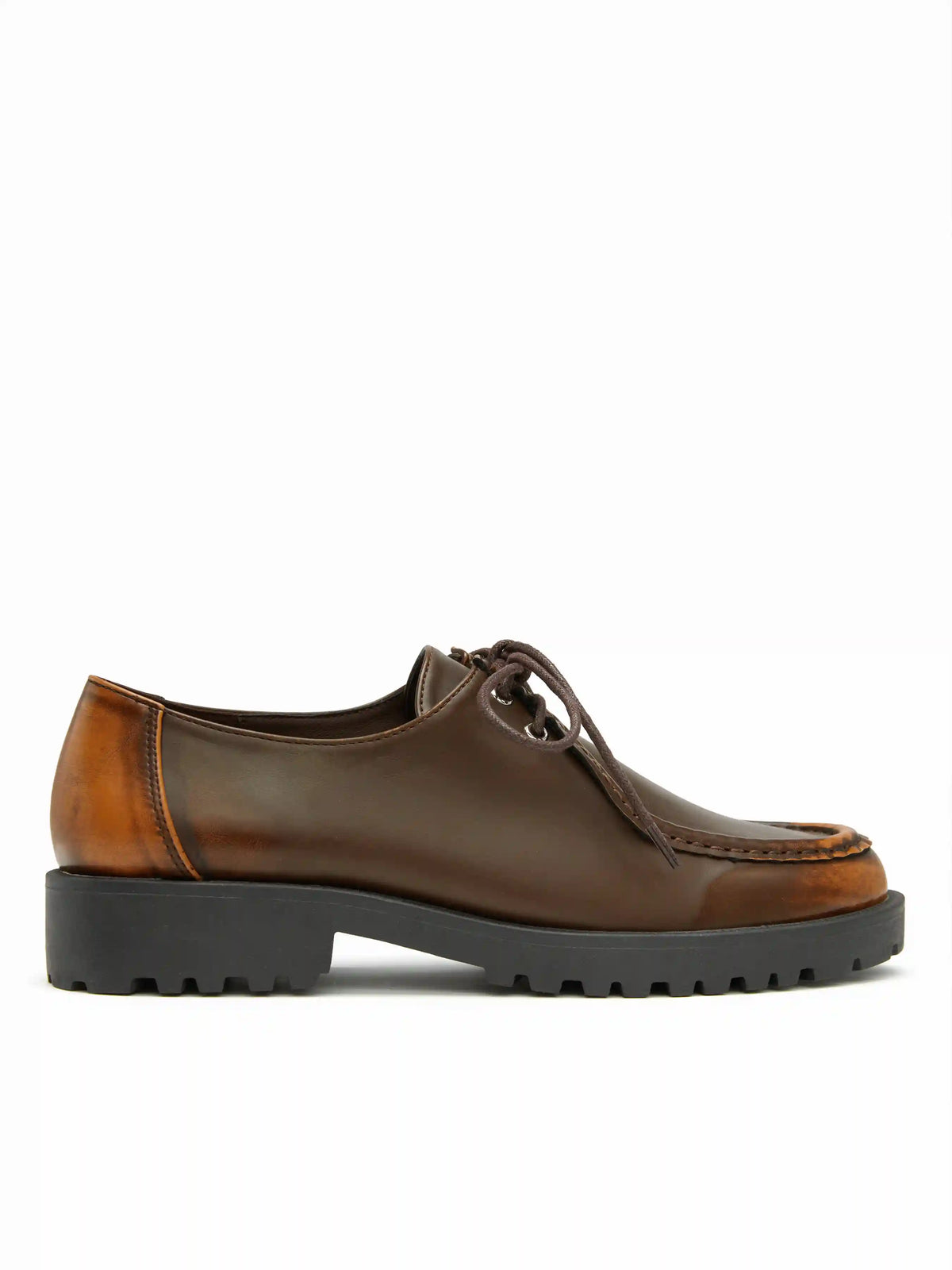 ROUND TOE LACE UP LOAFERS