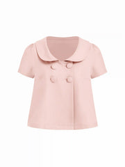 Peter Pan Collar Short Sleeve Blouse