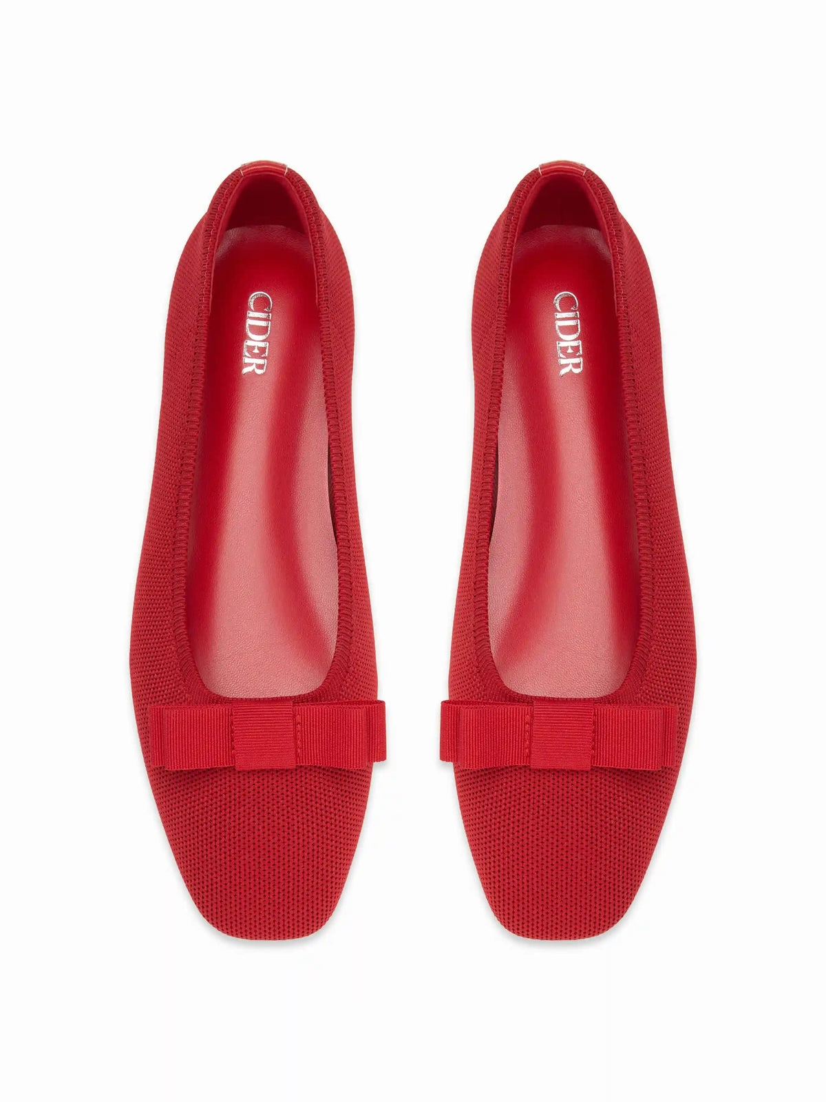 SQUARE TOE BOWKNOT DECOR FLATS