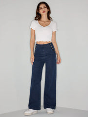 Stretch High Waist Straight Leg Jeans