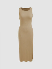 Split Sleeveless Midi Dress