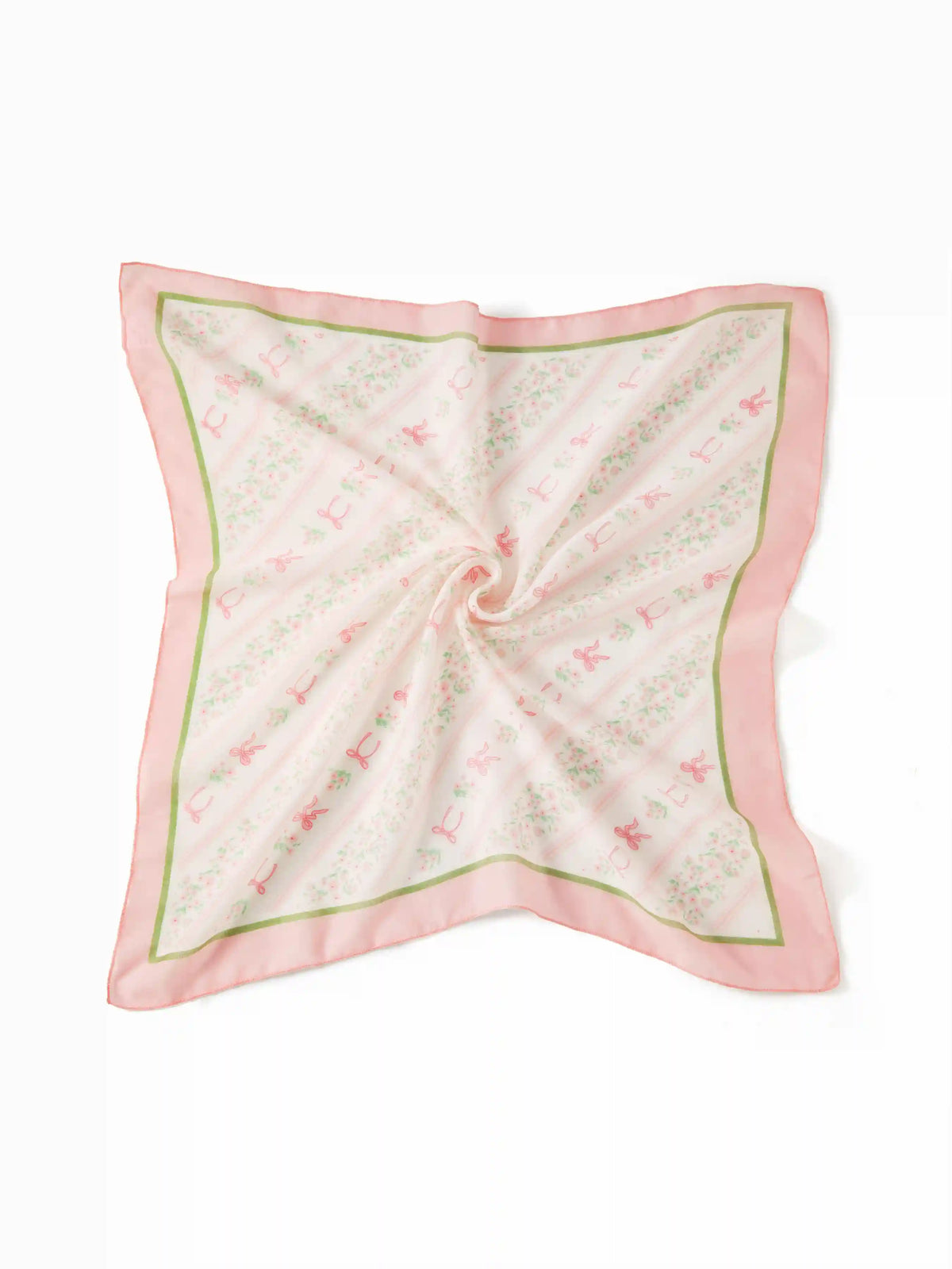 BOWKNOT & FLORAL SQUARE HEADSCARF