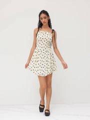Bowknot Jacquard Mini Dress