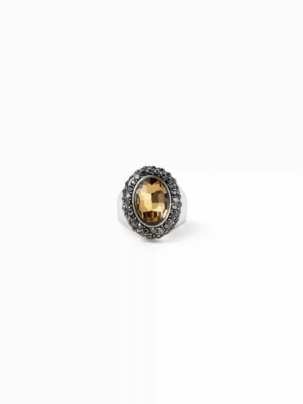 OVAL RHINESTONE OPEN RING