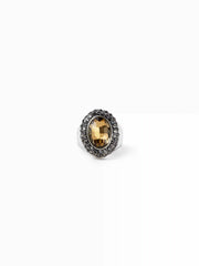 OVAL RHINESTONE OPEN RING
