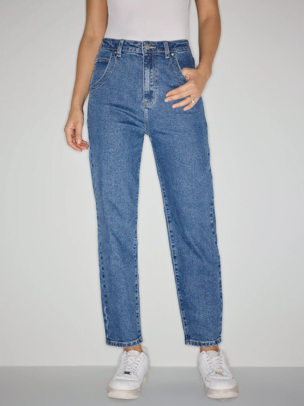 Katherine Stretch Denim High Waist Tapered Jeans