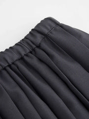 Mid Rise Drawstring Pleated Mini Skirt