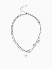 STAR & MOONSTONE CHAIN NECKLACE