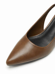 POINTED TOE SLINGBACK KITTEN HEELS