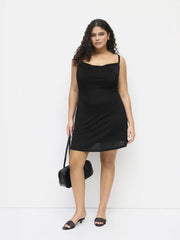 Cowl Neck Backless Chain Detail Cami Mini Dress Curve & Plus