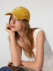 FLOWER EMBROIDERED BASEBALL HAT