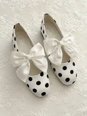 BOWKNOT & POLKA DOT MARY JANE FLATS