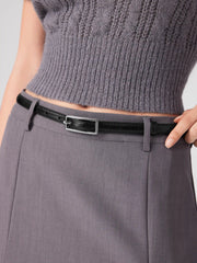 RECTANGLE BUCKLE SLIM BELT