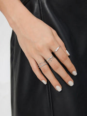5PCS WAVE & TWIST & PEARL RING