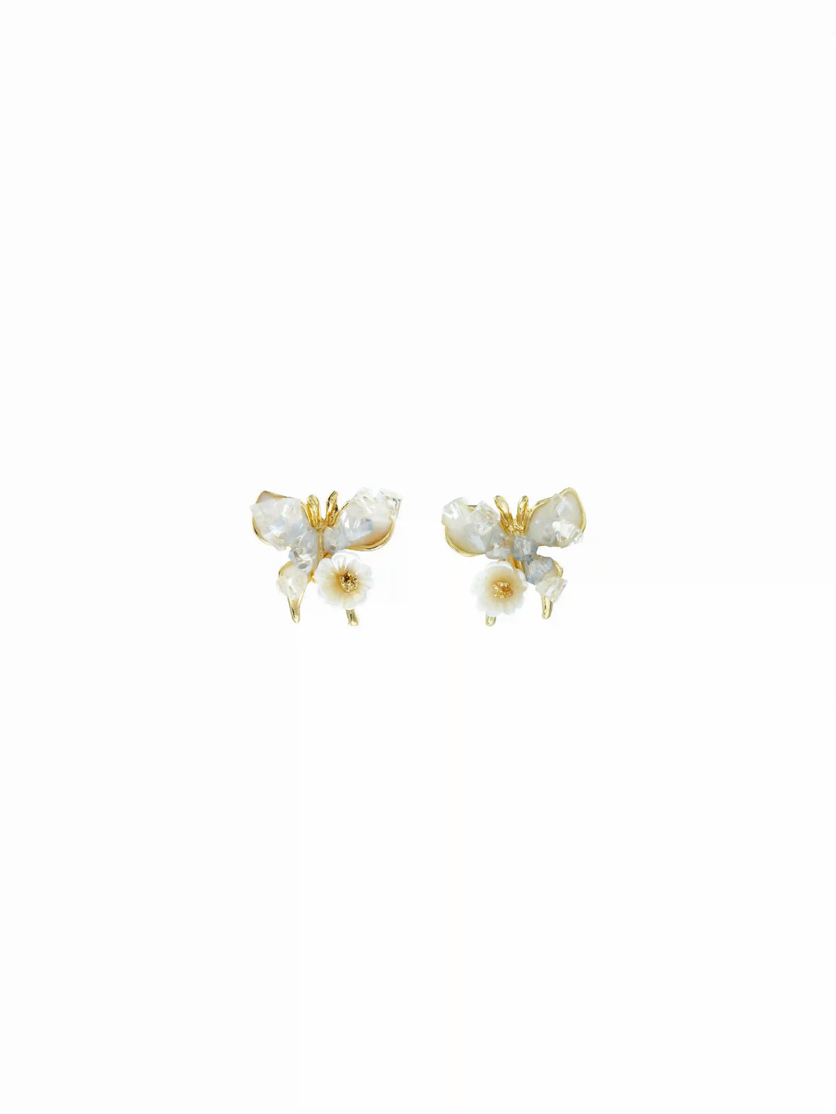 BUTTERFLY & FLOWER STUD EARRINGS