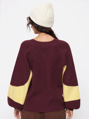 Killington Knit V-neck Colorblock Oversized Sweater
