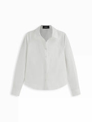 Stretch Cotton Collar Button Long Sleeve Shirt