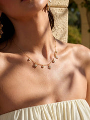 18K GOLD PLATED STAINLESS STEEL RHINESTONE NECKLACE