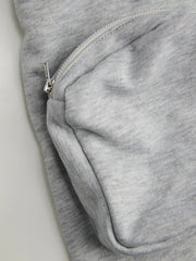 Terry Mid Rise Zipper Pocket Knotted Mini Skirt