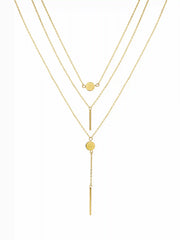 GEOMETRIC PENDANT LAYERED NECKLACE