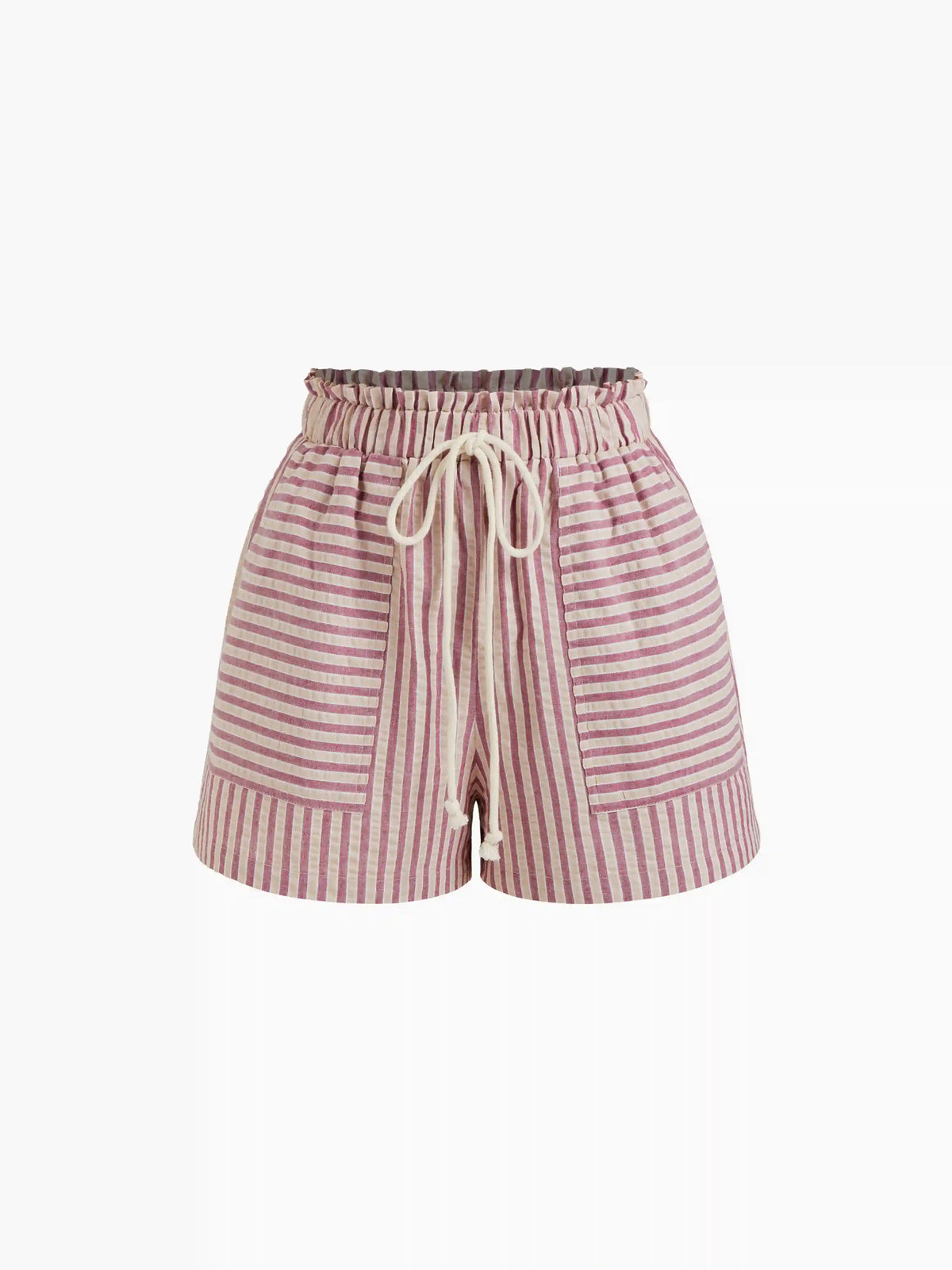 Drawstring Pull-On Striped Shorts