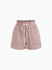 Drawstring Pull-On Striped Shorts