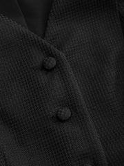 V-neck Ruffle Hem Peplum Blazer Vest