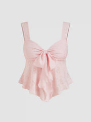 Lace Sweetheart Bowknot Tank Top Curve & Plus