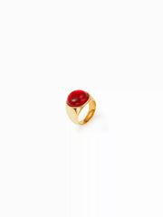 GEMSTONE 18K GOLD PLATED STAINLESS STEEL RING