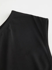 High Stretch Round Neck A-line Maxi Dress With Belt Curve & Plus