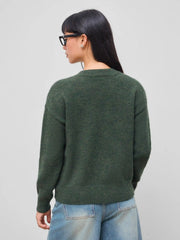Knit Wool-blend Asymmetrical Button Up Oversized Long Sleeve Sweater