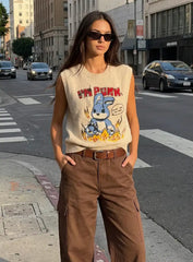 I'M PUNK Knit Rabbit Embroidery Vest