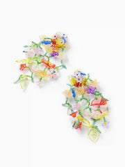 Multicolor Floral Beaded Drop Earrings