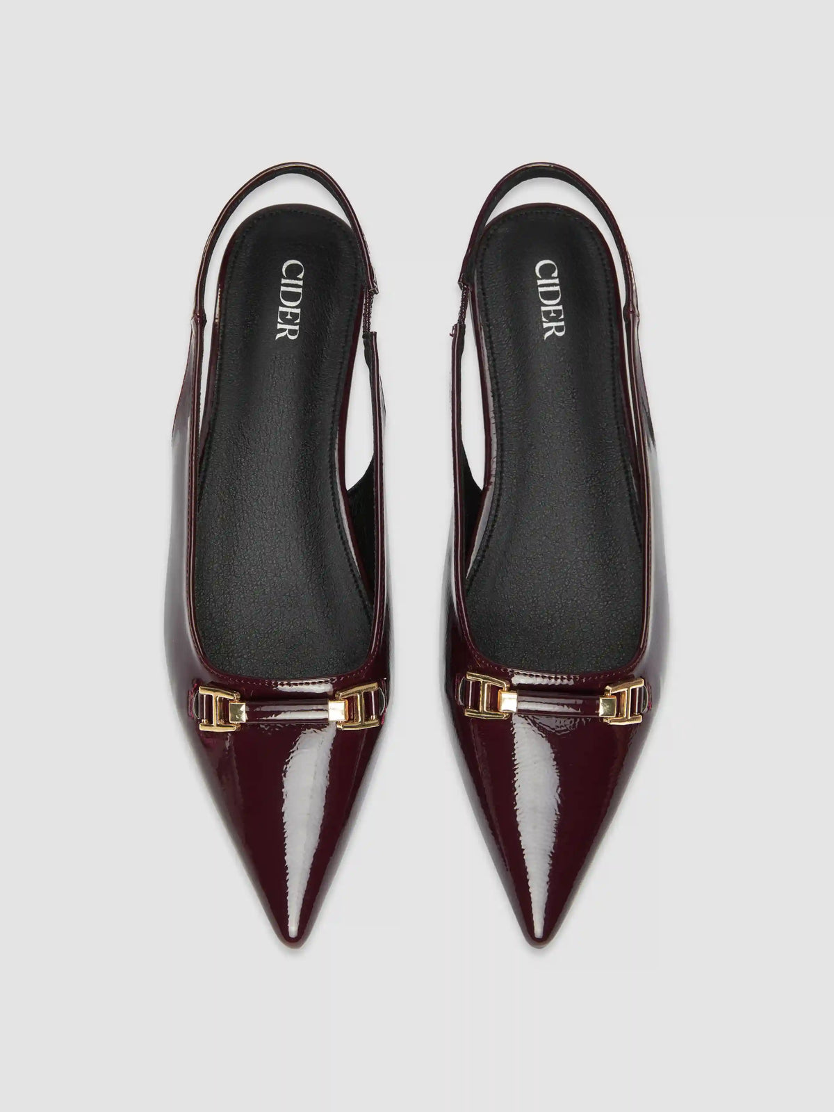 BUCKLE POINTED TOE SLINGBACK FLATS