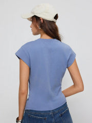 Cotton Sleeveless Ruched Tee