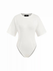 Slim Fit Round Neck Short Sleeve Bodysuit