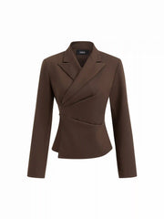 Collar Wrap Button Tie Back Blazer