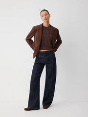 Cider Denim Mid Rise Wide Leg Jeans
