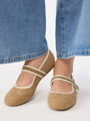 ROUND TOE FAUX SUEDE FLATS