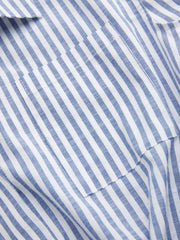 Cotton-blend Collar Stripe Twist Shirt