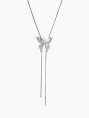 Butterfly Medal Long Necklace