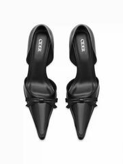 POINTED TOE BOWKNOT STILETTO HEELS