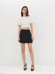 Mid Rise Pleated Mini Skirt