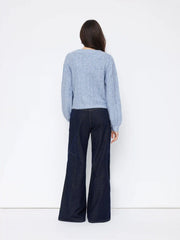 Knit Wool-blend V-neck Long Sleeve Button Oversized Cardigan