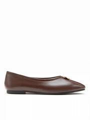 FAUX LEATHER FLOWER DECOR FLATS