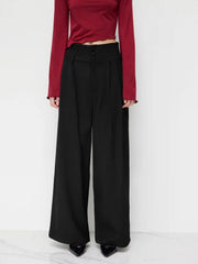 High Rise Pleated Wide Leg Trousers